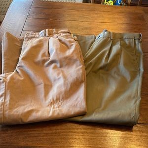 2 pairs of HAGGAR Khakis - 36W x 32L - 36W x 30L